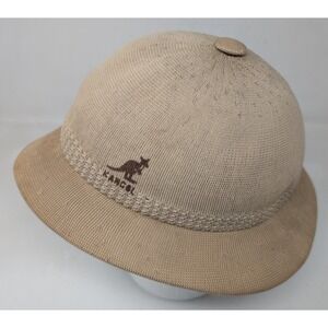 Vintage Kangol Riviera Ventair Snipe Beige Hat Made in England Tan Safari Large